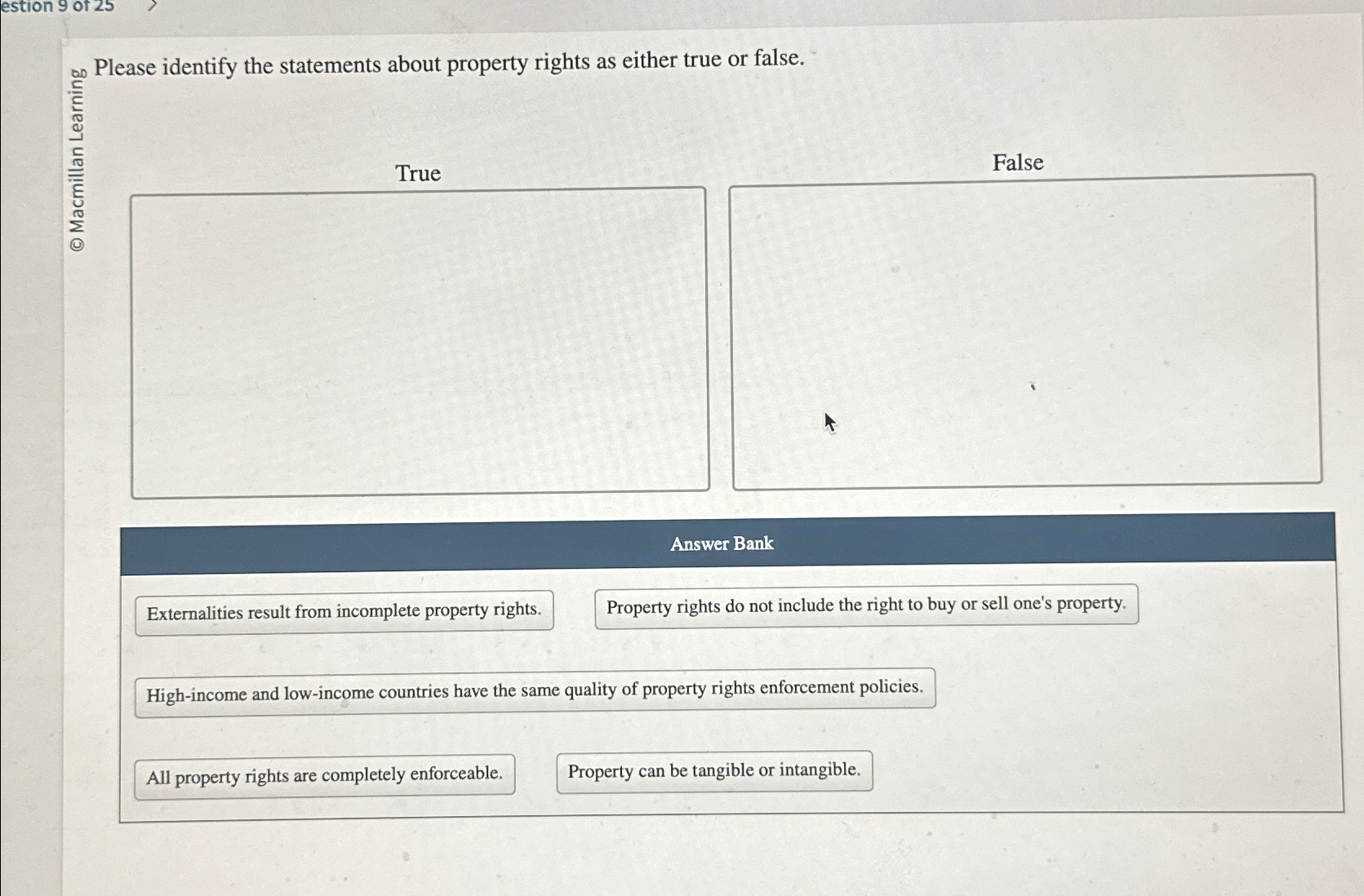 Solved Please identify the statements about property rights