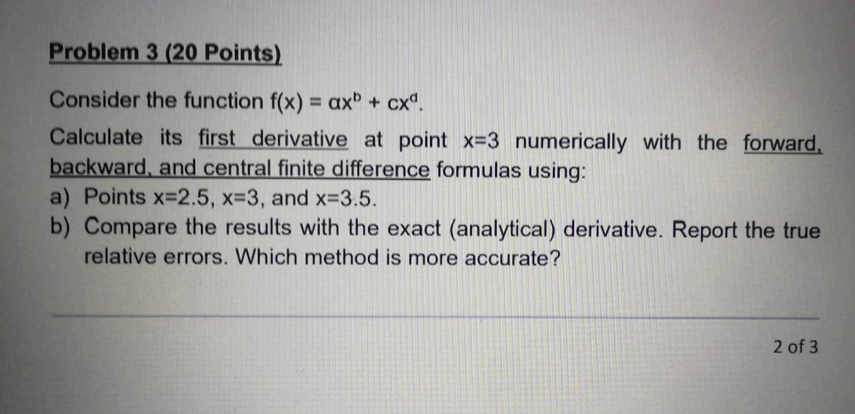 Solved Problem 3 (20 Points) Consider the function f(x) = | Chegg.com