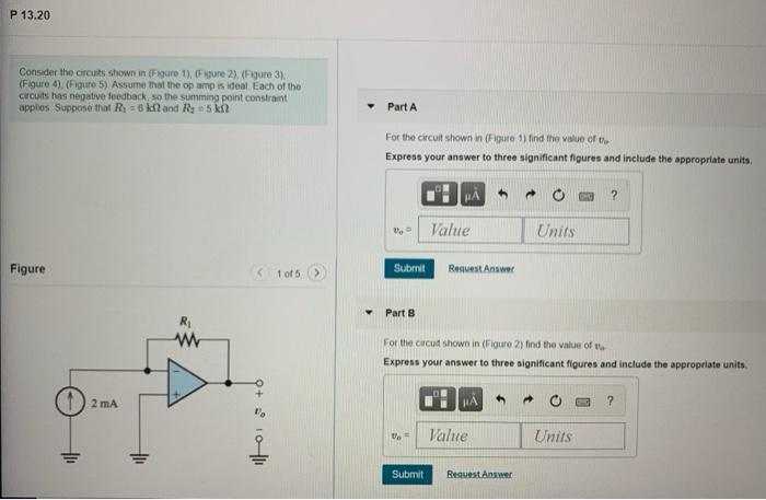 Solved P 13.20 Consider the circuits shown in Figure 1). | Chegg.com