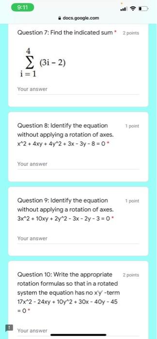 Solved 9 11 Si Docs Google Com Question 7 Find The Chegg Com