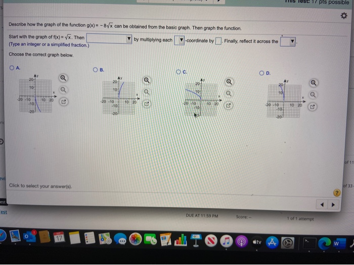Solved 5t: 17 pts possible Describe how the graph of the | Chegg.com