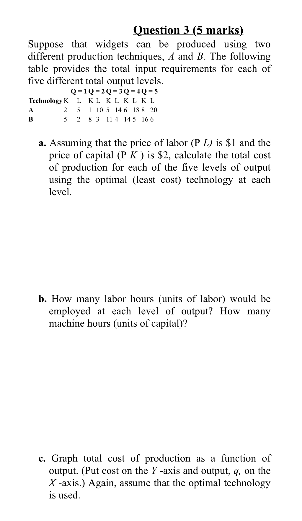 Solved by an EXPERT Question 3 (5 ﻿marks).Suppose that widgets can be ...