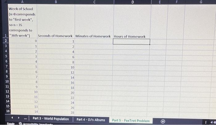 Do anybody know how to do this math on excel for a | Chegg.com