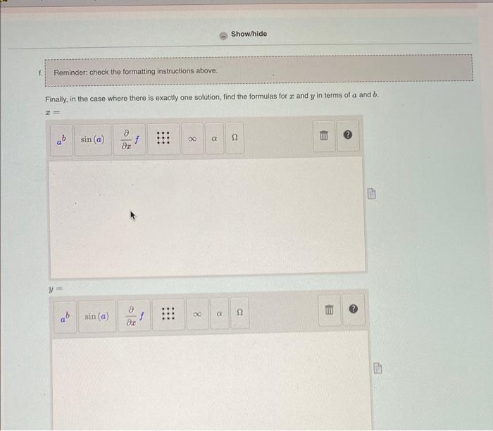 Solved Format: - If you have more than one answer to a | Chegg.com