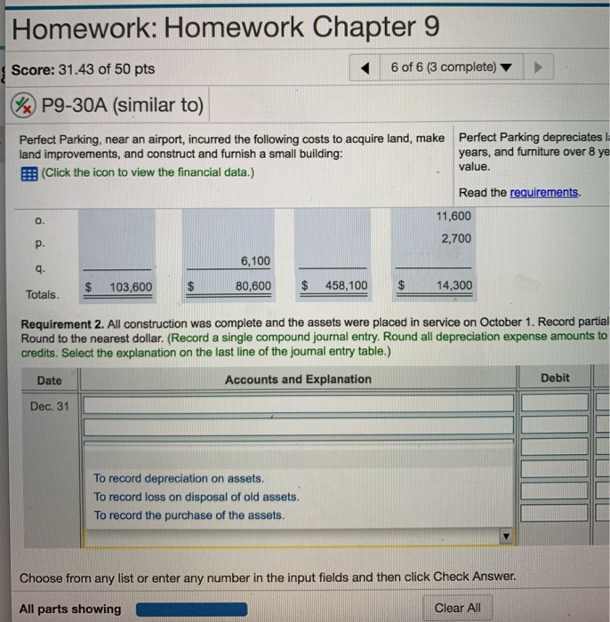 Solved Homework: Homework Chapter 9 Save Score: 31,43 of 50 | Chegg.com