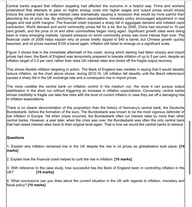 case study 2 supply shocks oil prices and inflation