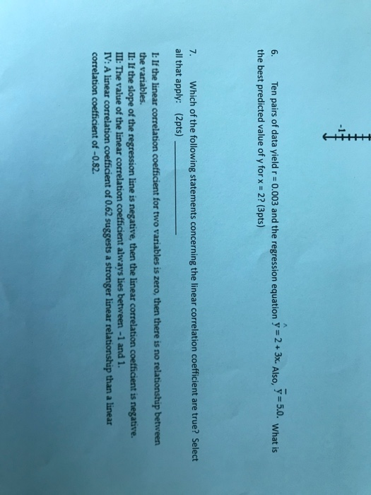 Solved Ten pairs of data yield r = 0.003 and the regression