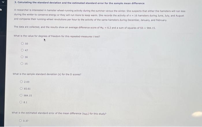 Solved 3 Calculating The Standard Deviation And The