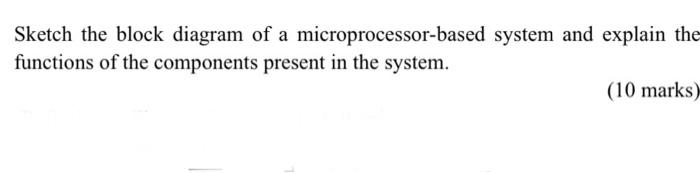 Solved Sketch the block diagram of a microprocessor-based | Chegg.com