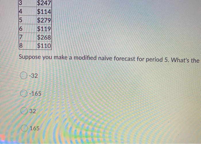 Solved Question 16 (2 points) Consider the following data, | Chegg.com