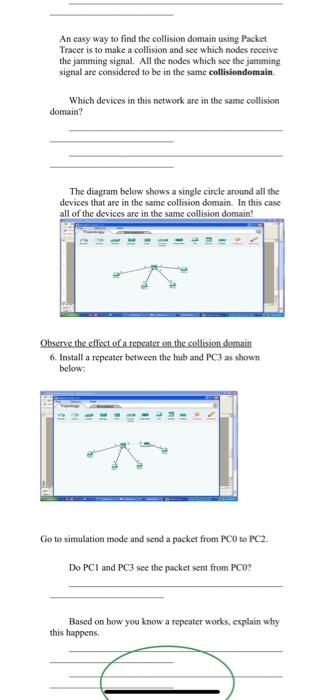 Lab 10 Packet Tracer Collision Domains OBJECTIVES In | Chegg.com