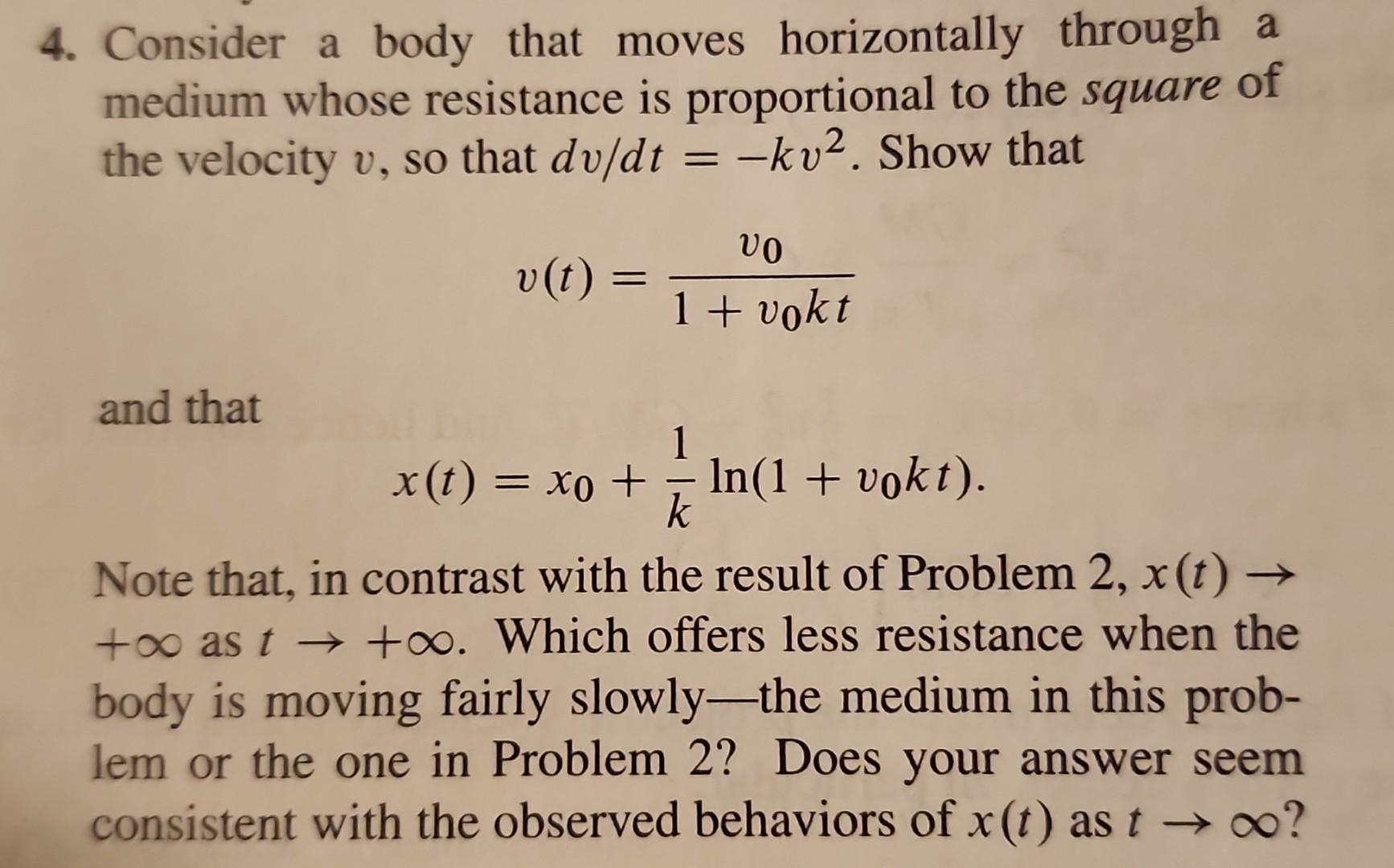 Solved 4. Consider a body that moves horizontally through a | Chegg.com