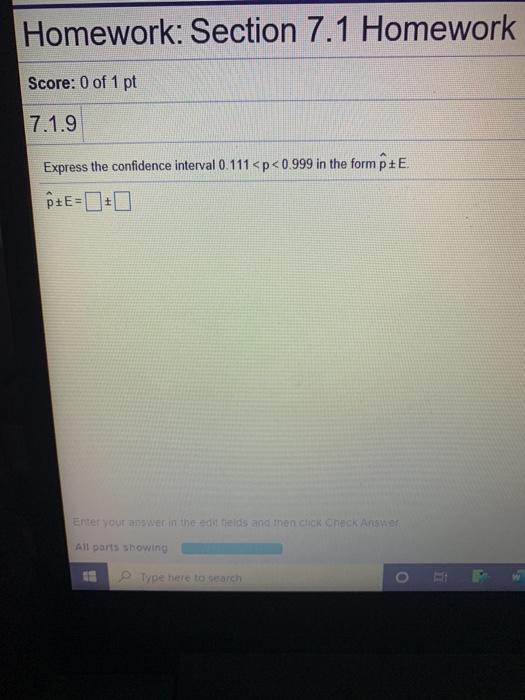 Solved Homework: Section 7.1 Homework Score: 0 of 1 pt 7.1.9 | Chegg.com