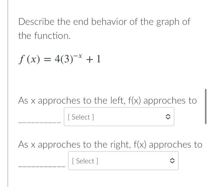 Solved Select the graph of the transformation of f(x)=3x