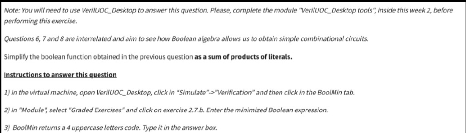 Note: You will need to use VerilUOC_Desktop to answer | Chegg.com