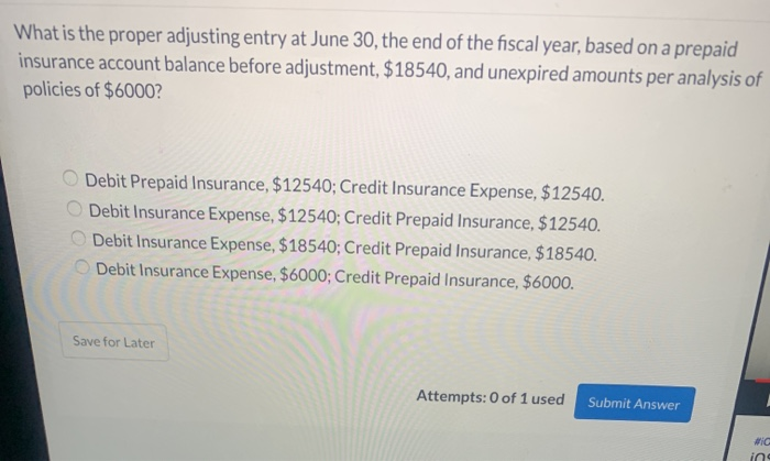 Solved What is the proper adjusting entry at June 30, the | Chegg.com