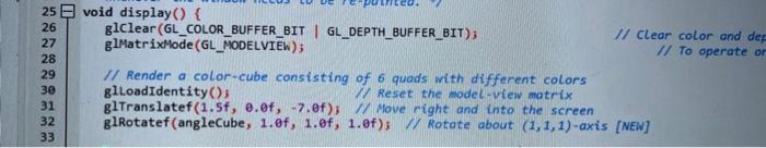 Solved 25 26 27 28 29 30 31 32 33 void display() \{ | Chegg.com