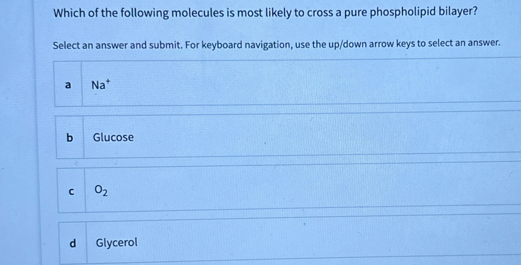 Solved Which of the following molecules is most likely to | Chegg.com