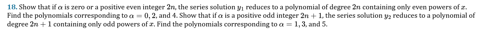 Solved Show that if α is zero or a positive even integer | Chegg.com