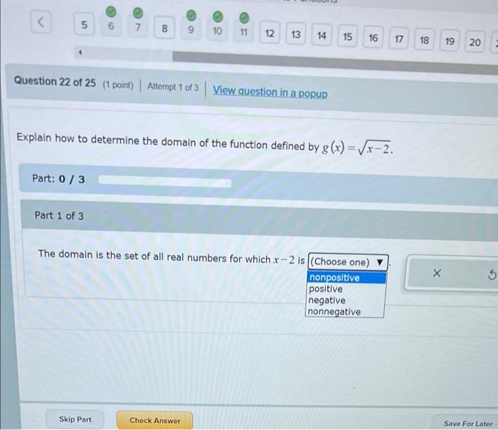 Solved Part: 2/8 Part 3 of 8 (c) Function notation for the | Chegg.com