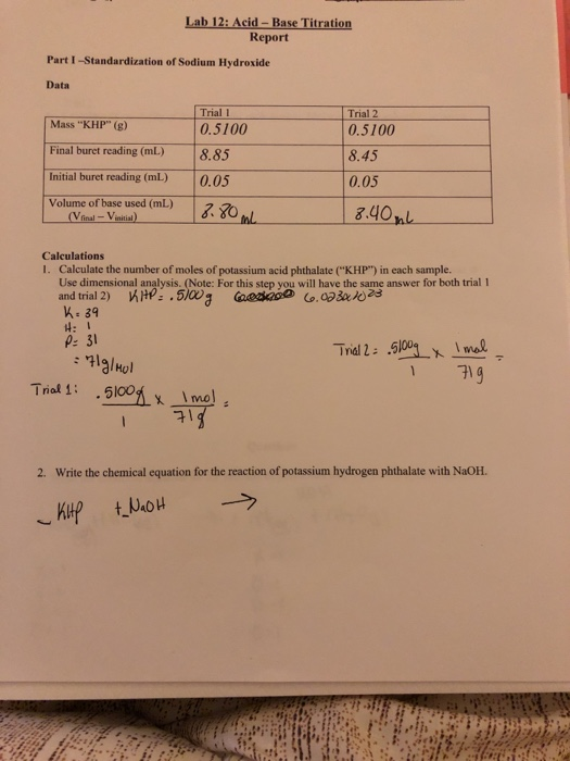 Nice Khp Naoh Titration Calculations List Of All Physics Formulas