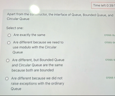 Solved Time left 0:39:1Apart from the constructor, the | Chegg.com