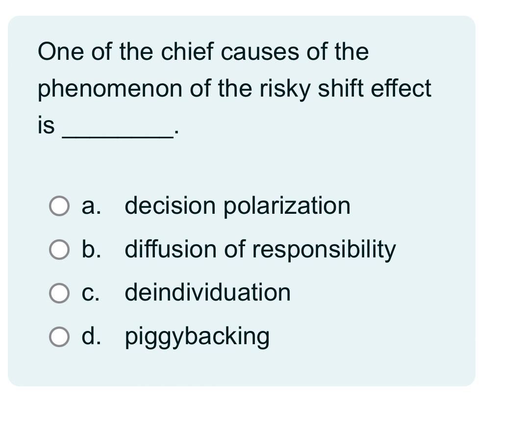 Solved One Of The Chief Causes Of The Phenomenon Of The | Chegg.com