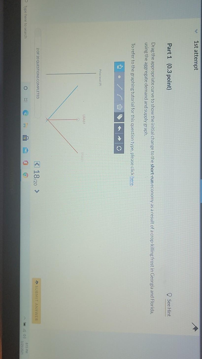 Solved 1st attempt Part 1 (0.3 point) See Hint Drag the | Chegg.com
