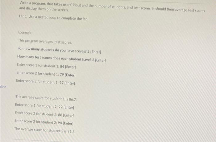 Solved Write a program, that takes users' input and the | Chegg.com