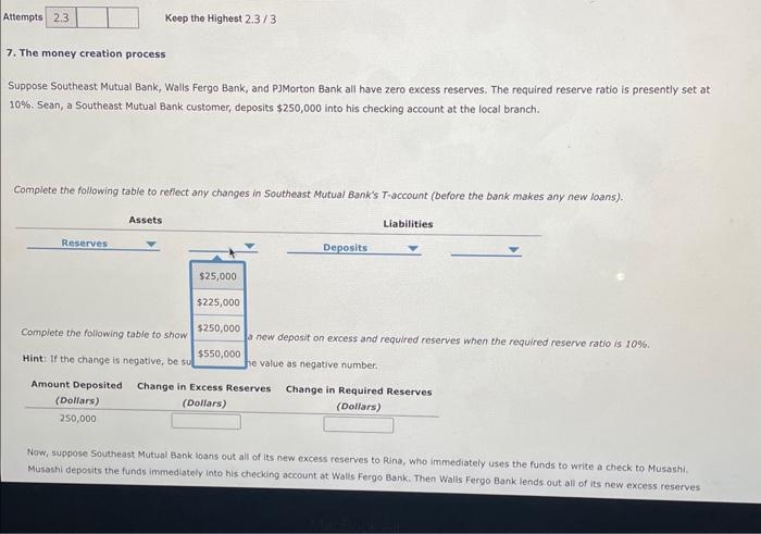 7. The money creation process Suppose Southeast | Chegg.com