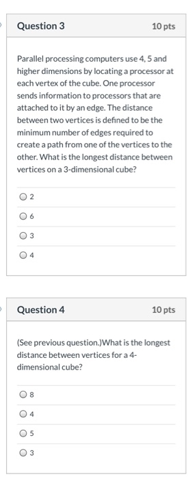 Solved Question 3 10 pts Parallel processing computers use | Chegg.com