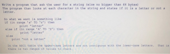 Write a program that ask the user for a string size Chegg