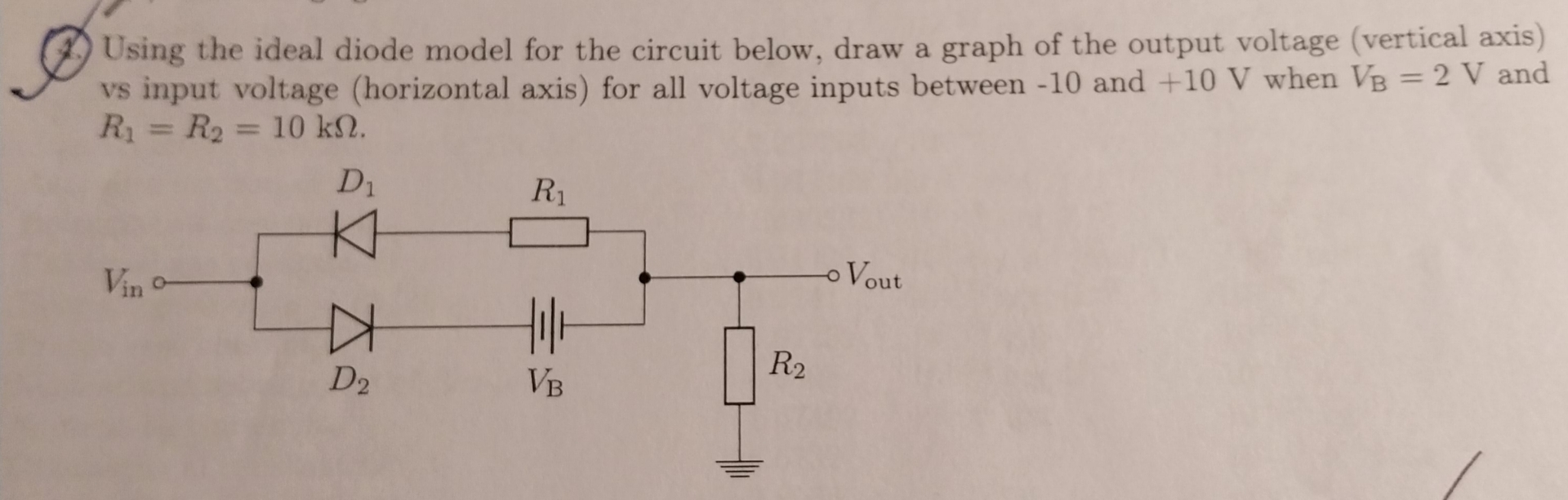(2.) ﻿Using the ideal diode model for the circuit | Chegg.com