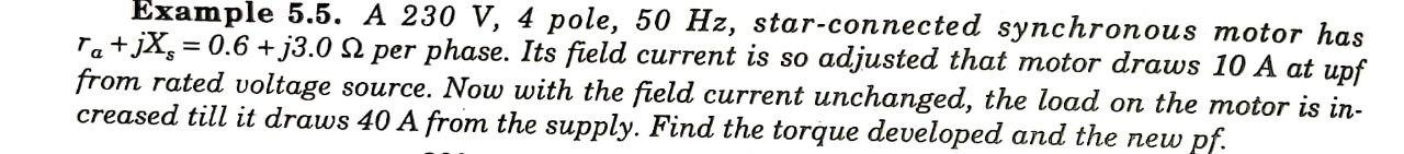 Solved Example 5.5. A 230 V, 4 pole, 50 Hz, star-connected | Chegg.com