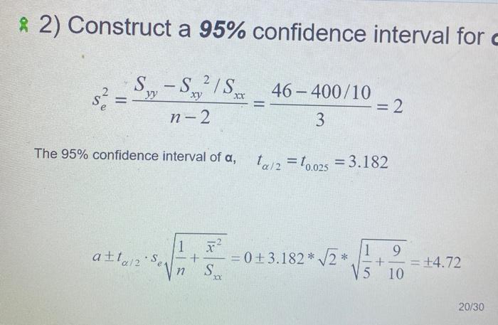A 2 Construct A 95 Confidence Interval For S2 S Chegg Com