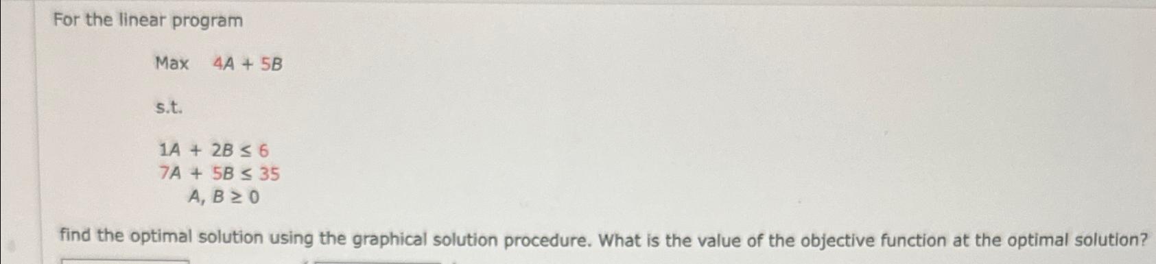 Solved For the linear program]≤6[0find the optimal solution | Chegg.com