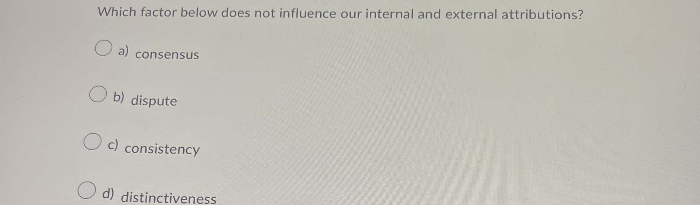 Solved Which factor below does not influence our internal | Chegg.com
