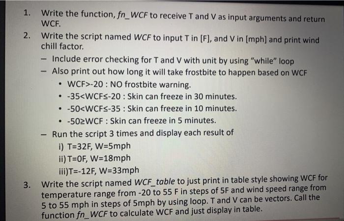 Solved HW 5 The wind chill factor (WCF) measures how cold it | Chegg.com
