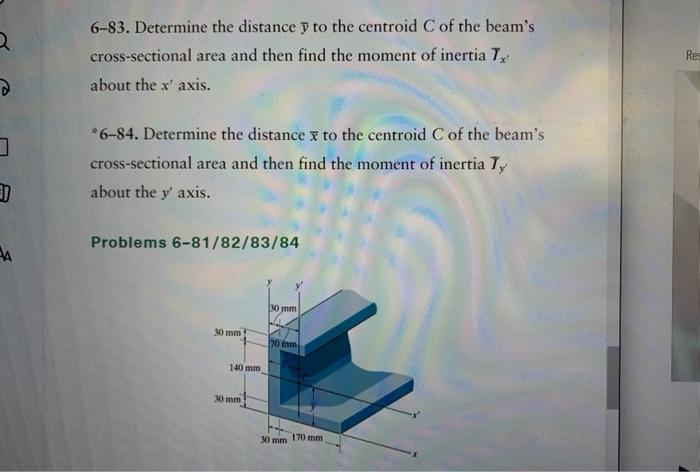 Solved 6-83. Determine the distance yˉ to the centroid C of | Chegg.com