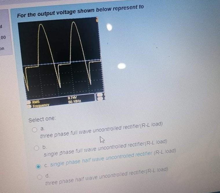 Solved For the output voltage shown below represent to d 00 | Chegg.com