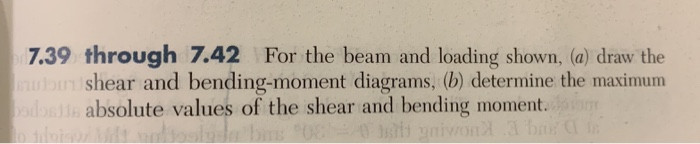 Solved 7.39 Through 7.42 For The Beam And Loading Shown, (a) | Chegg.com