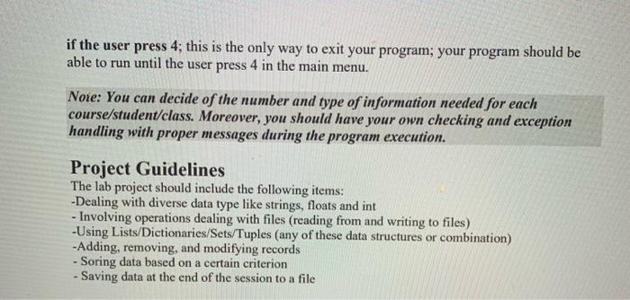 Solved Project description: You are required to develop a | Chegg.com
