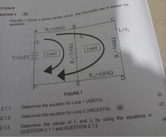 Solved 2.1.2 Determine the equation for Loop 2 (ABCL 1.3 | Chegg.com