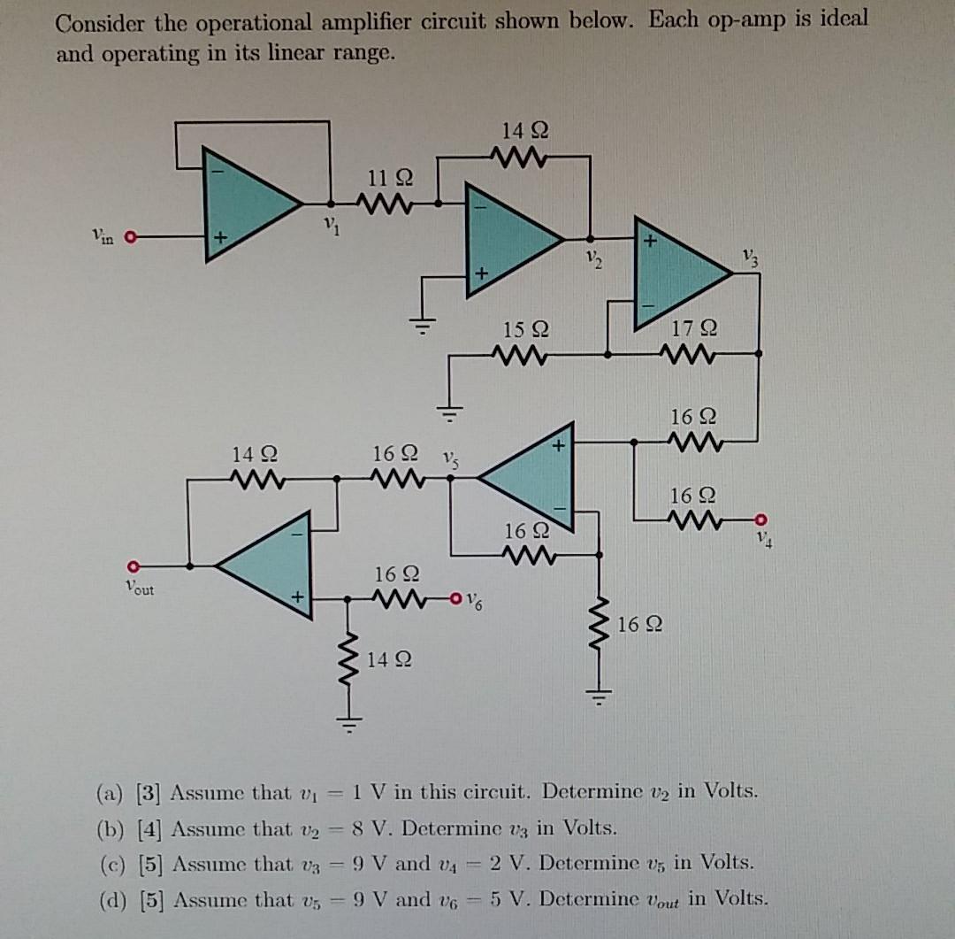 Solved Consider the operational amplifier circuit shown | Chegg.com