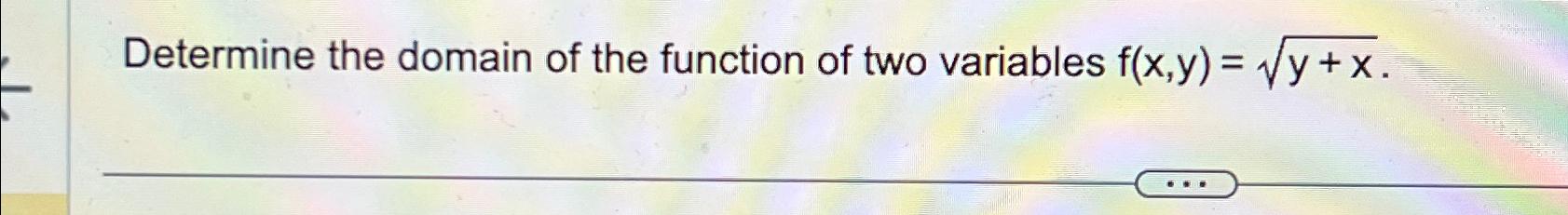 Solved Determine the domain of the function of two variables | Chegg.com