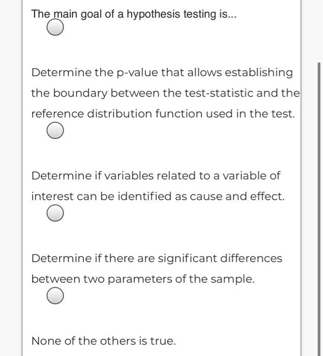 the goal of a hypothesis test is to