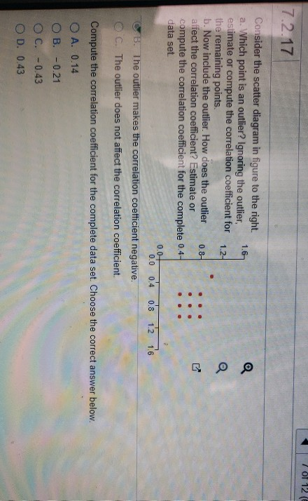Solved 7 01 7.2.17 Consider the scatter diagram in figure to | Chegg.com
