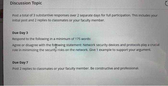 Solved Post a total of 3 substantive responses over 2 | Chegg.com