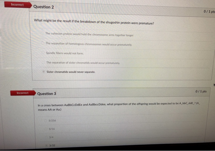 Solved Incorrect Question 2 0/1 pts What might be the result | Chegg.com