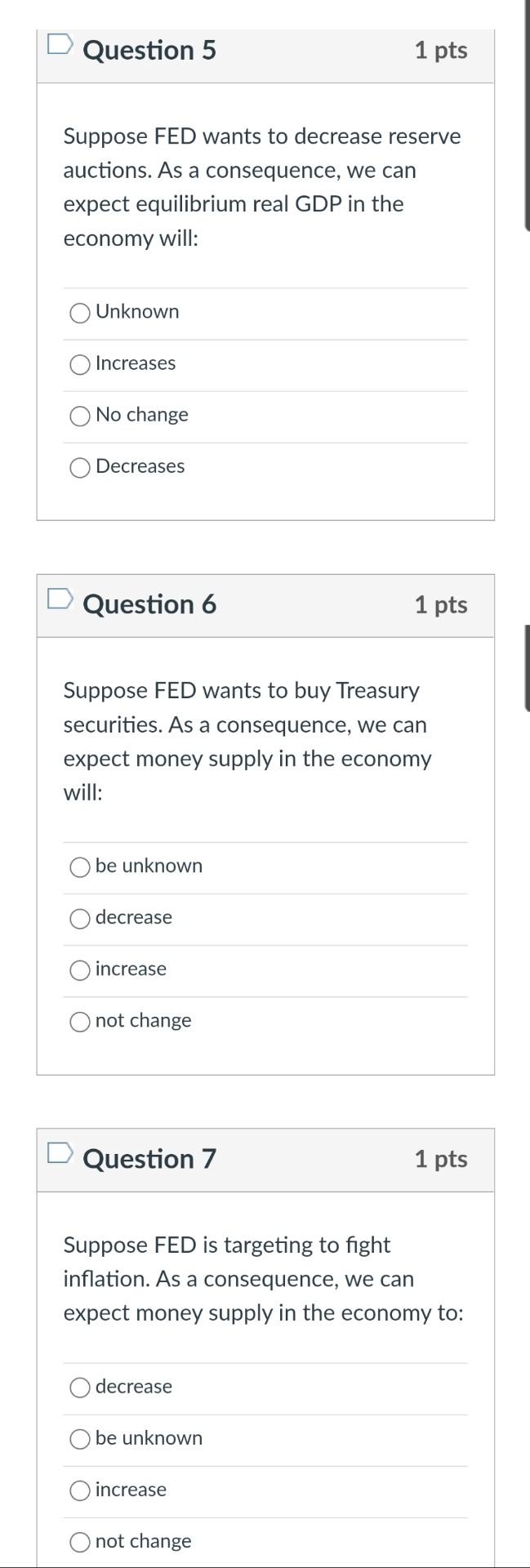 Solved Question 2 1 pts If the Fed wants commercial banks to | Chegg.com